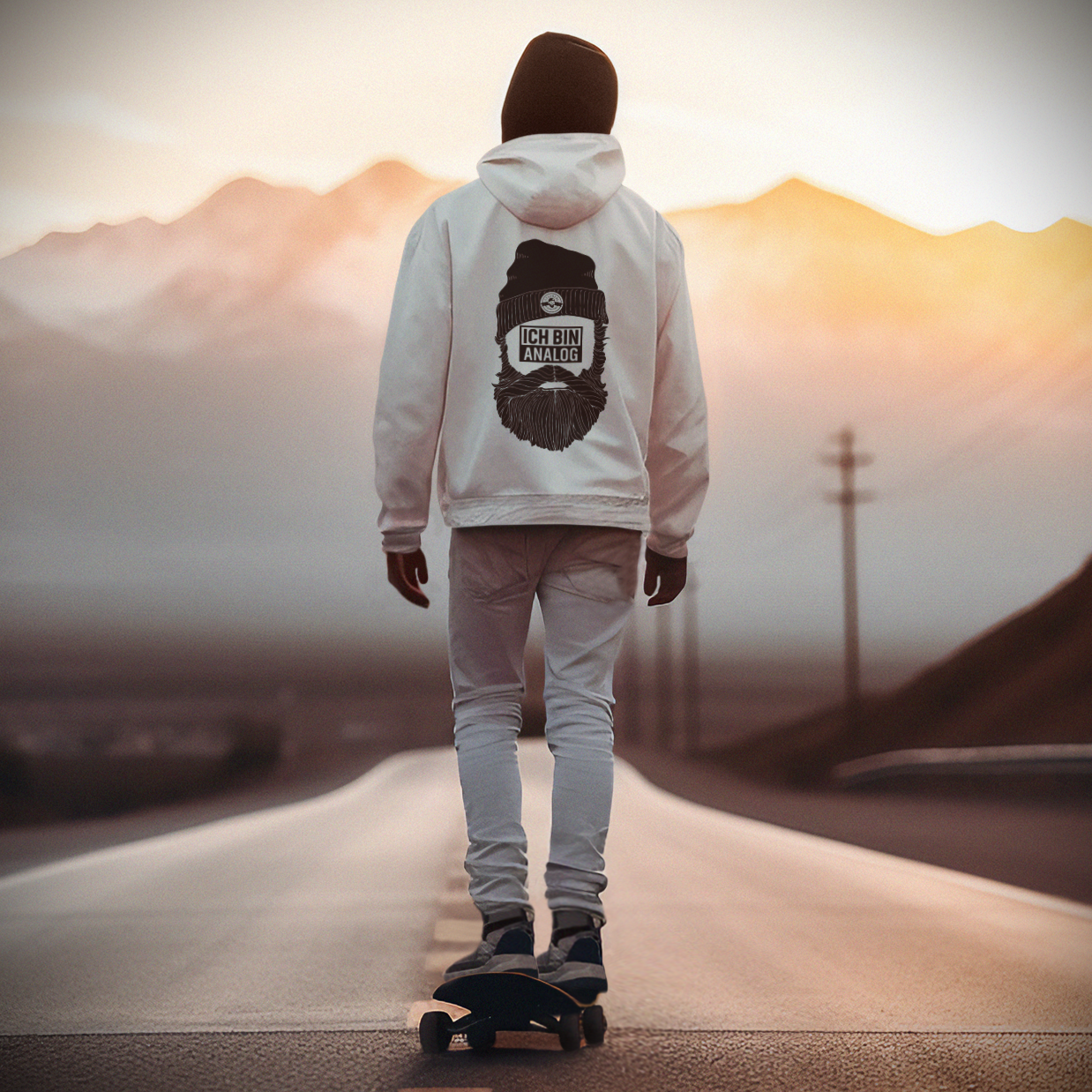 ICH BIN ANALOG-VACANCY Oversized Hoodie